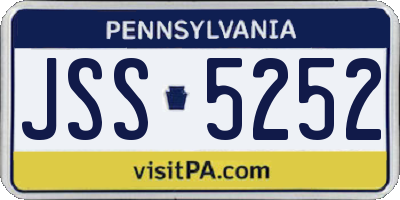 PA license plate JSS5252