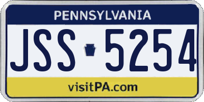 PA license plate JSS5254