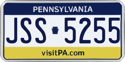 PA license plate JSS5255