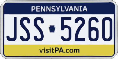 PA license plate JSS5260