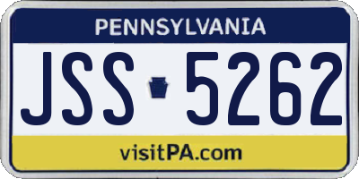 PA license plate JSS5262