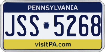 PA license plate JSS5268