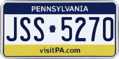 PA license plate JSS5270
