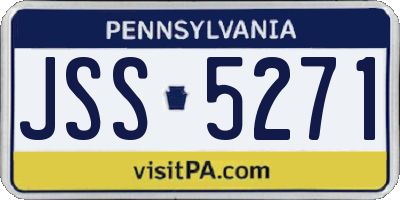 PA license plate JSS5271