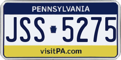 PA license plate JSS5275