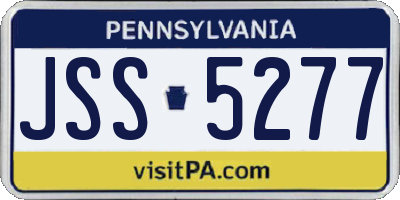 PA license plate JSS5277