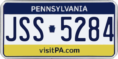 PA license plate JSS5284