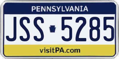 PA license plate JSS5285