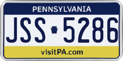 PA license plate JSS5286