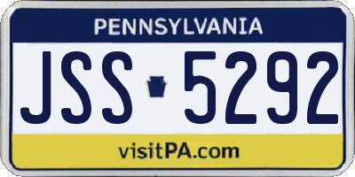 PA license plate JSS5292