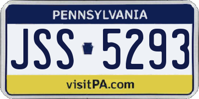PA license plate JSS5293