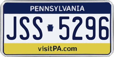 PA license plate JSS5296