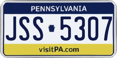 PA license plate JSS5307
