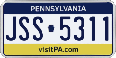 PA license plate JSS5311