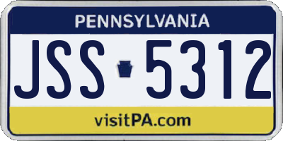 PA license plate JSS5312