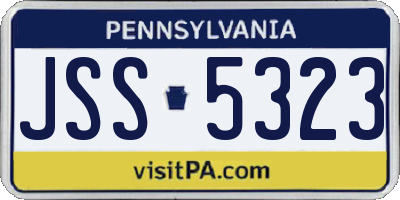 PA license plate JSS5323