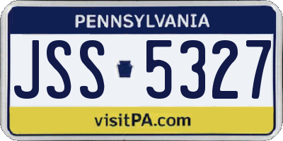 PA license plate JSS5327