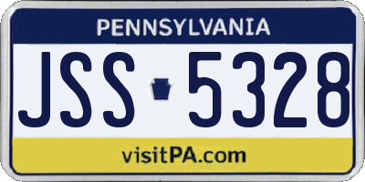 PA license plate JSS5328
