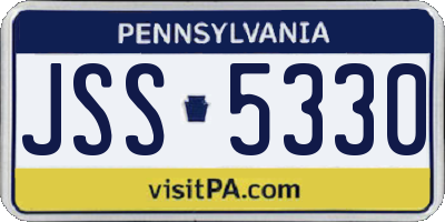 PA license plate JSS5330