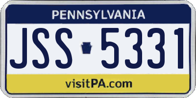 PA license plate JSS5331