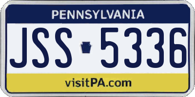 PA license plate JSS5336