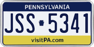 PA license plate JSS5341