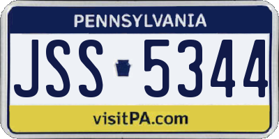 PA license plate JSS5344