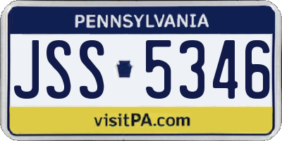 PA license plate JSS5346
