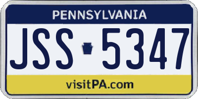 PA license plate JSS5347