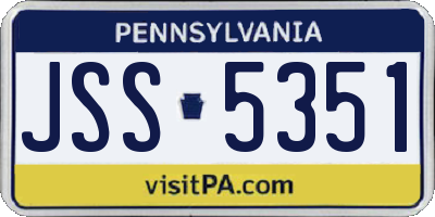 PA license plate JSS5351