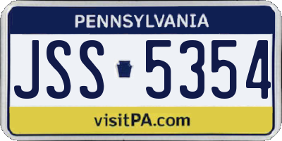 PA license plate JSS5354