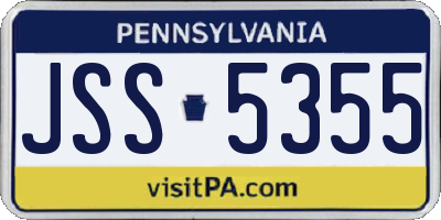 PA license plate JSS5355