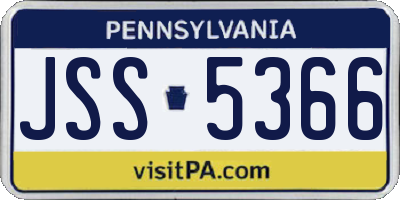 PA license plate JSS5366