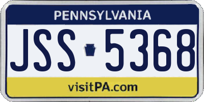 PA license plate JSS5368