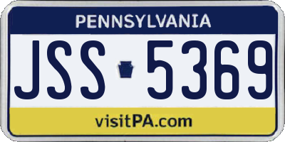 PA license plate JSS5369