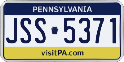PA license plate JSS5371