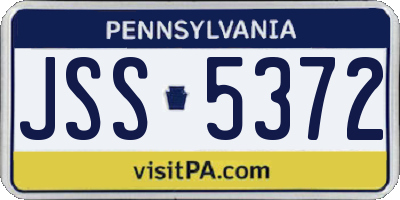 PA license plate JSS5372