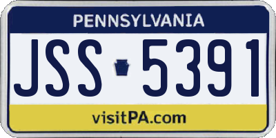 PA license plate JSS5391