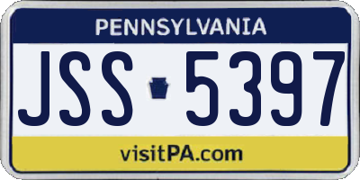 PA license plate JSS5397