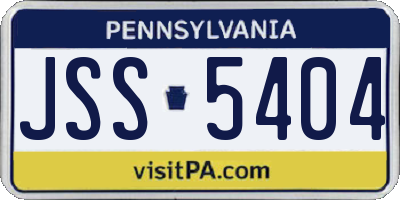 PA license plate JSS5404