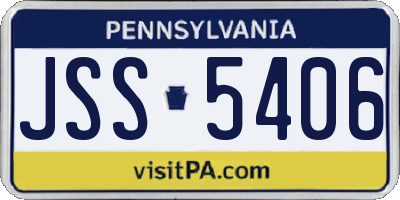 PA license plate JSS5406