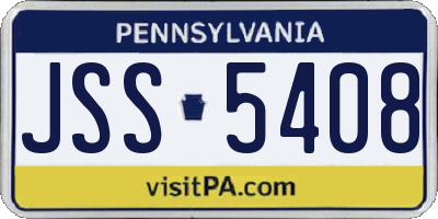 PA license plate JSS5408