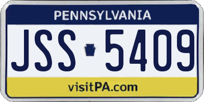 PA license plate JSS5409