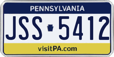 PA license plate JSS5412