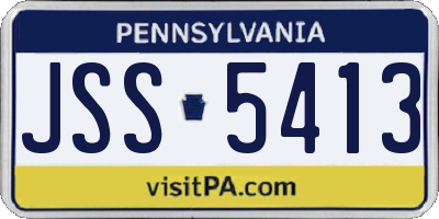 PA license plate JSS5413