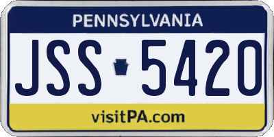 PA license plate JSS5420