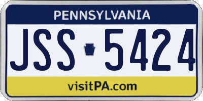 PA license plate JSS5424