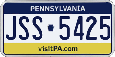 PA license plate JSS5425
