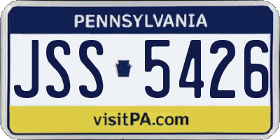PA license plate JSS5426