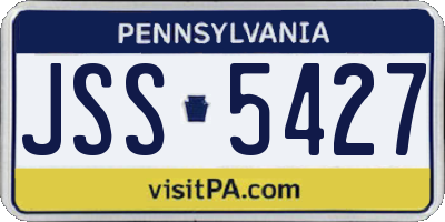 PA license plate JSS5427
